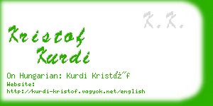 kristof kurdi business card